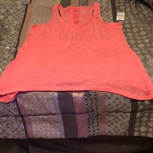 tank with lace on back peachy coral color